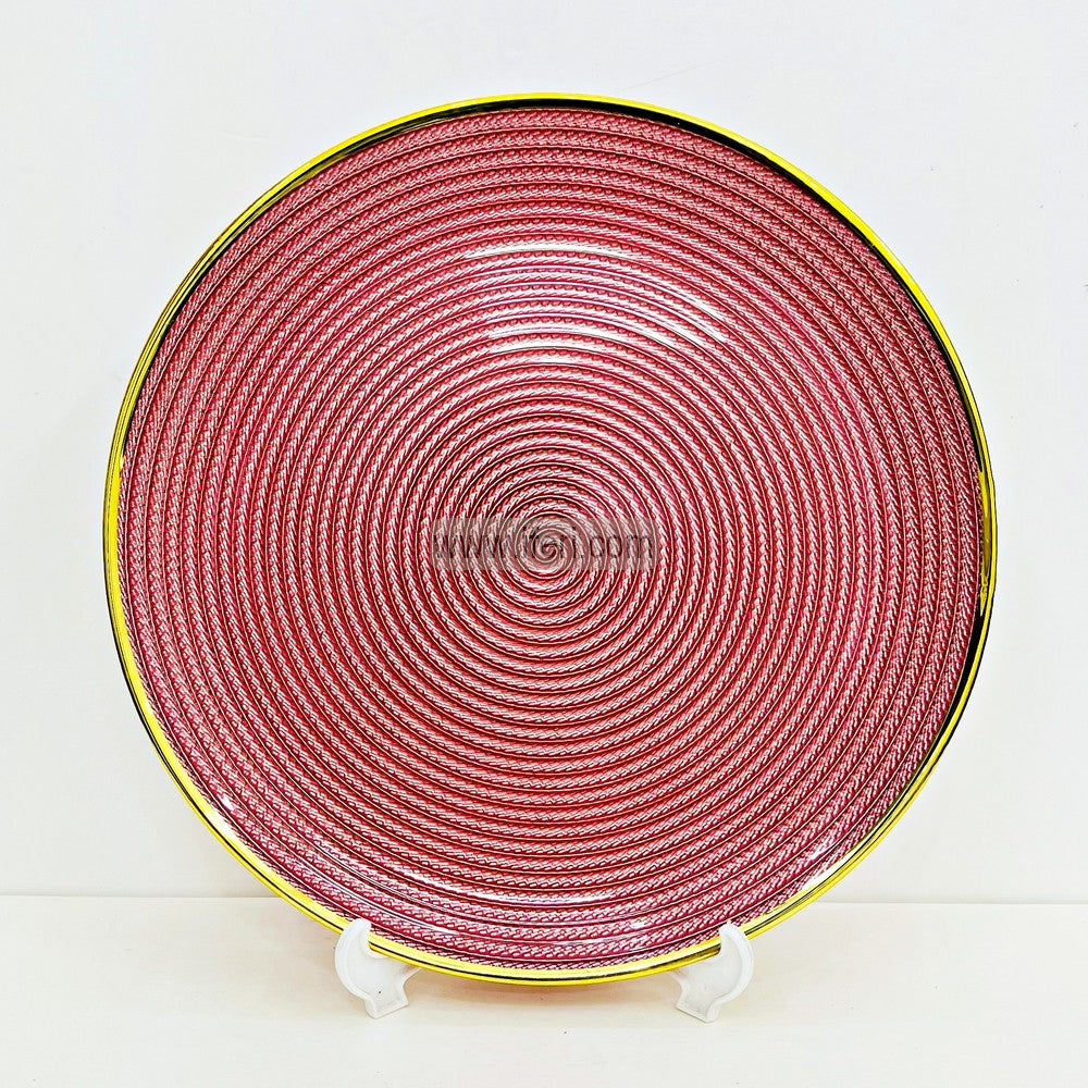 1 Pcs Luxury Golden Rim Glass Rice Serving Dish / Serving Plate TB1562