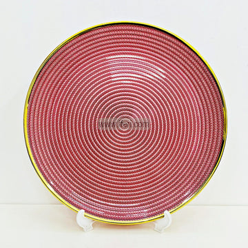 1 Pcs Luxury Golden Rim Glass Rice Serving Dish / Serving Plate TB1562