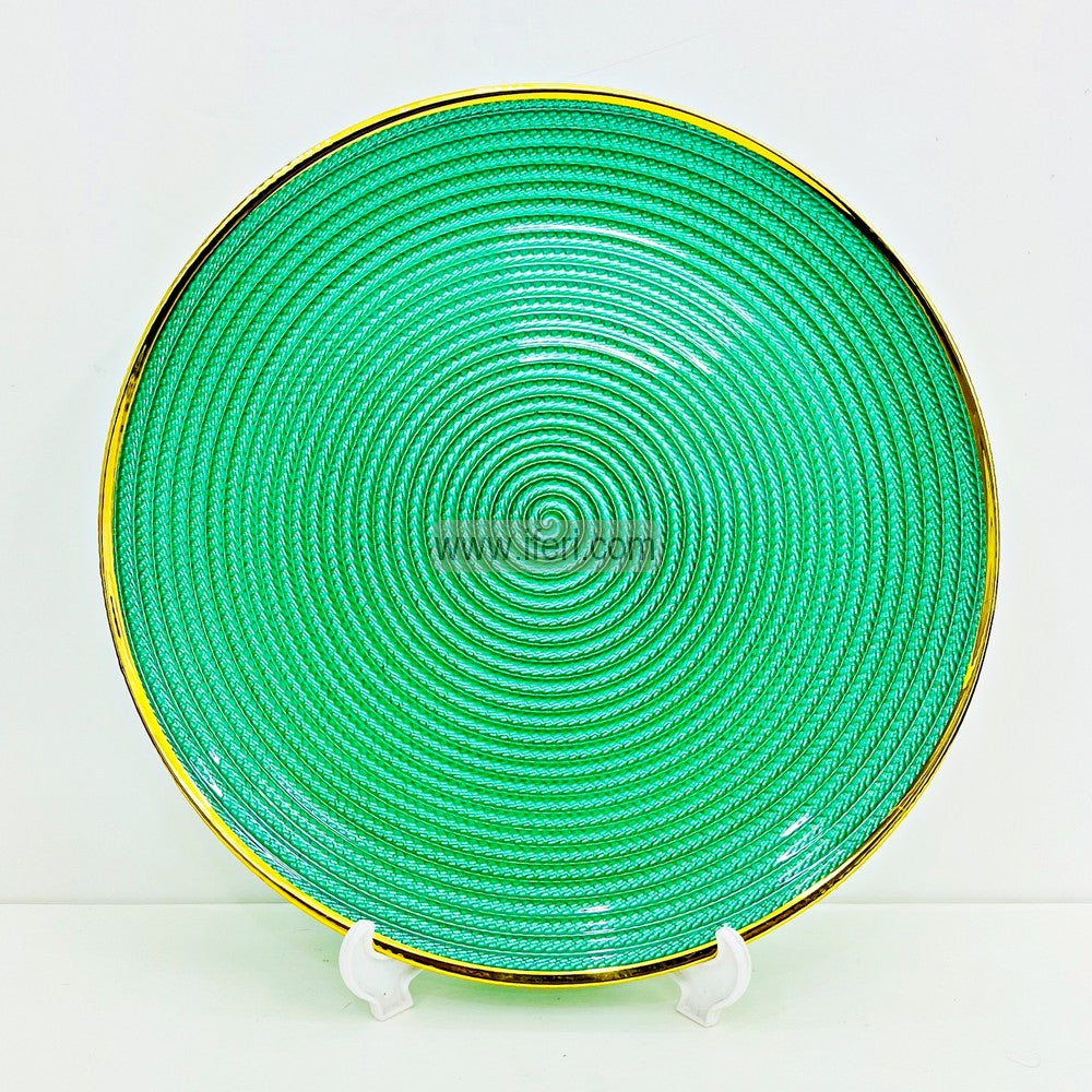 1 Pcs Luxury Golden Rim Glass Rice Serving Dish / Serving Plate TB1563