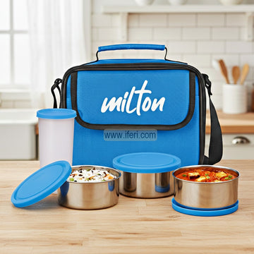 Milton 4 Pcs Airtight Lunch Box, Tiffin Carrier with Insulated Carrying Bag & Spoons BCG3570