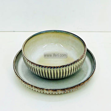 2 Pcs Ceramic Serving Bowl & Plate EB21574