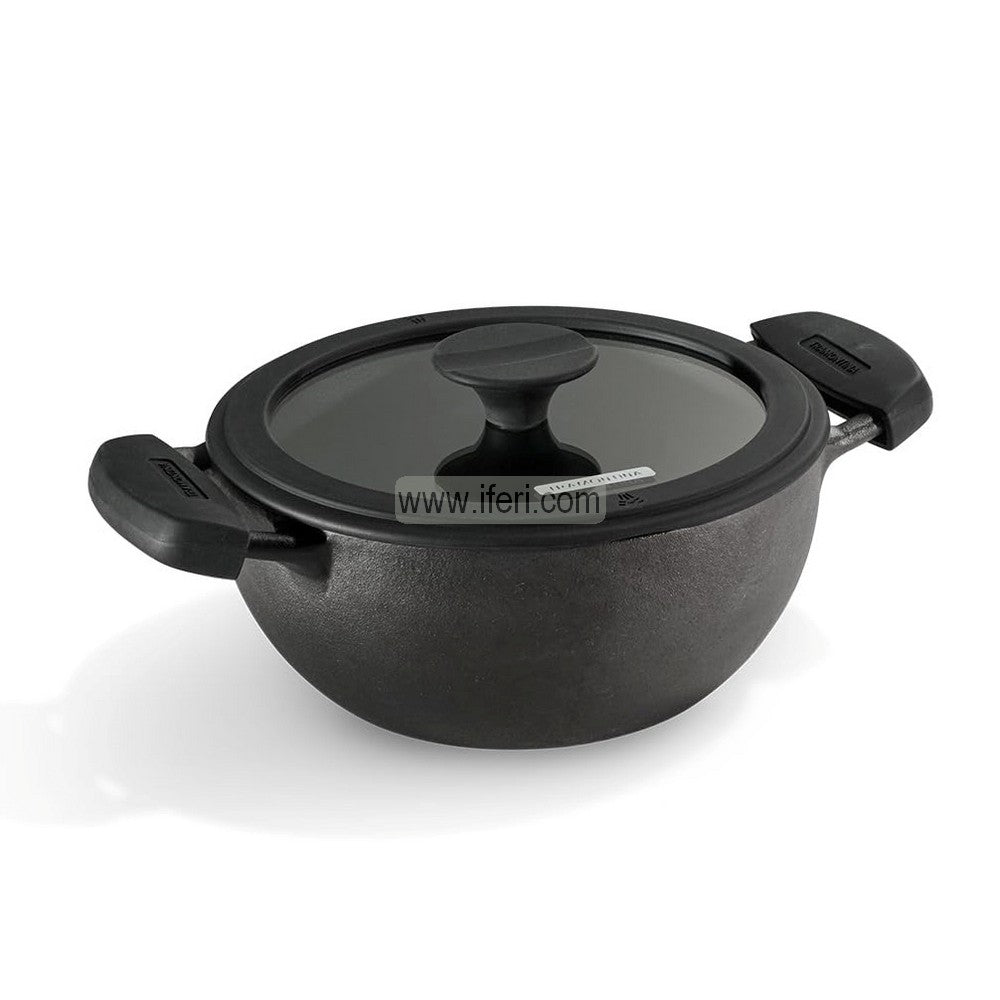 24cm  Tramontina Titanex Cast Iron Cookware, Kadai with Lid ALM6921