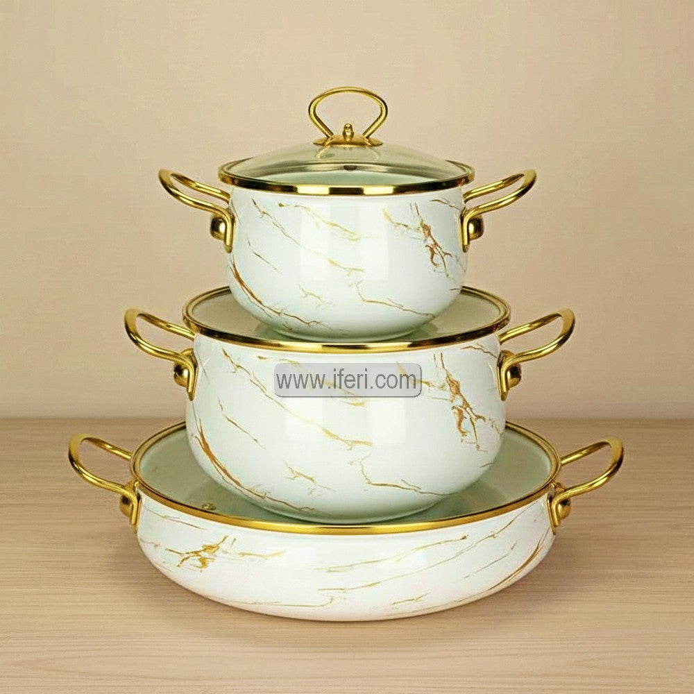 3 Pcs Enamel Bowl Set, Induction Based Cookware IF107