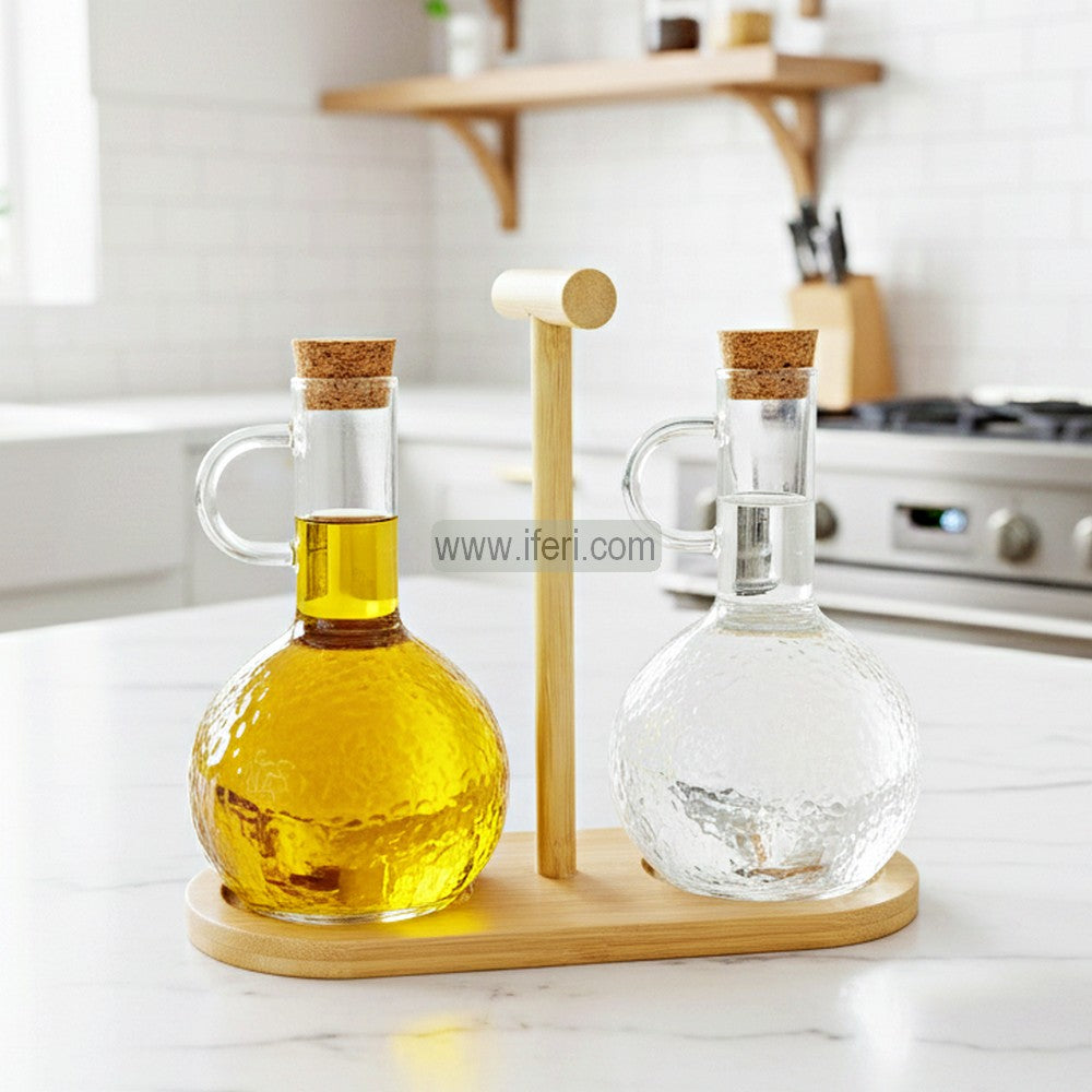 2 Pcs Glass Oil Vinegar Jar / Pot with Stand BDK008