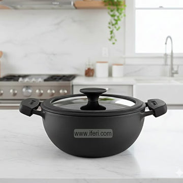 26cm  Tramontina Titanex Cast Iron Cookware, Kadai with Lid ALM6921