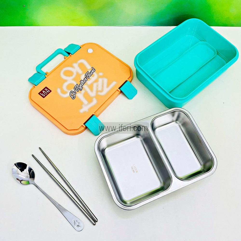 2 Part Airtight Stainless Steel Tiffin Box Food Container with Spoon MT595