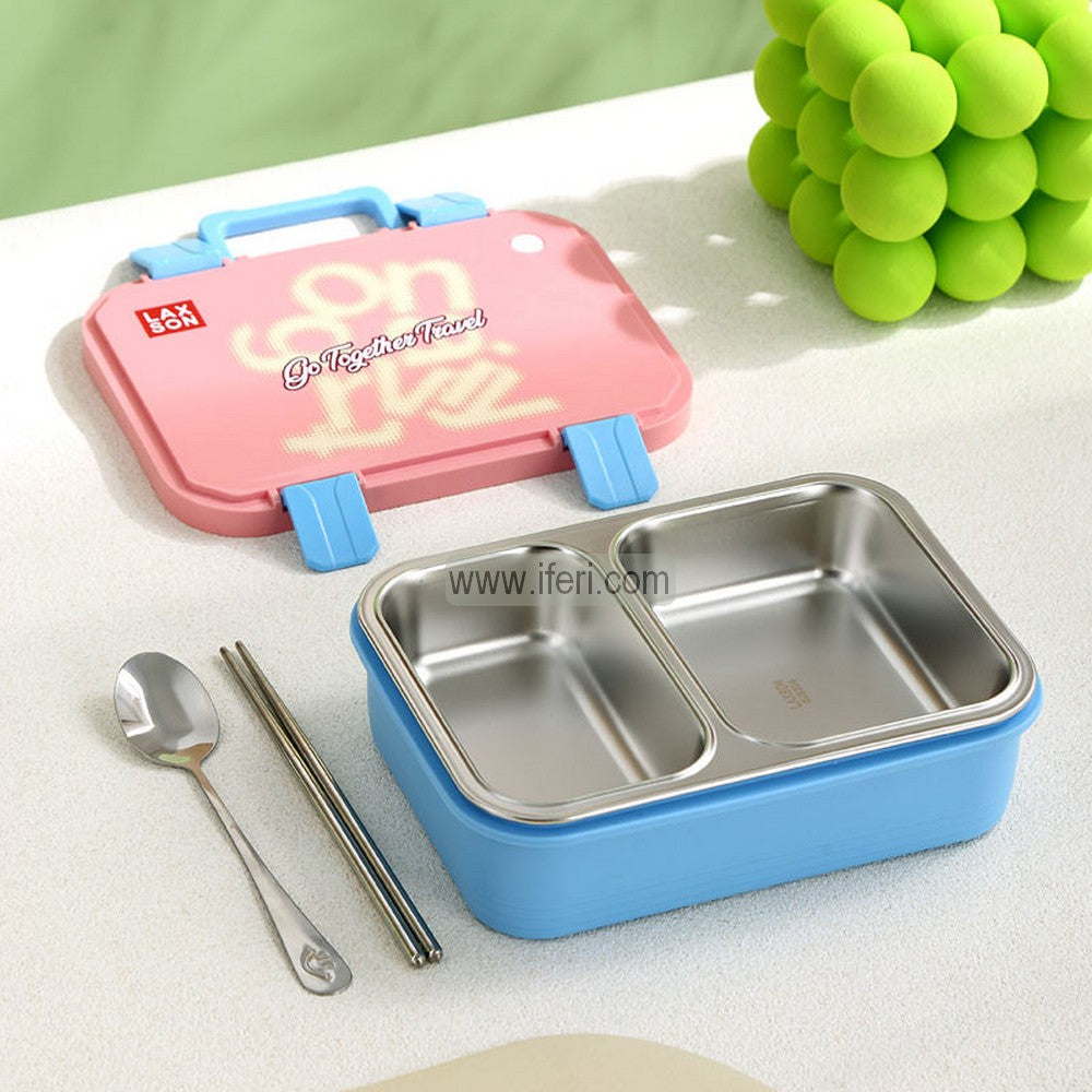 2 Part Airtight Stainless Steel Tiffin Box Food Container with Spoon MT596