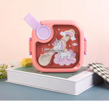 2 Part Airtight School Tiffin Box Food Container with Spoon LB6437