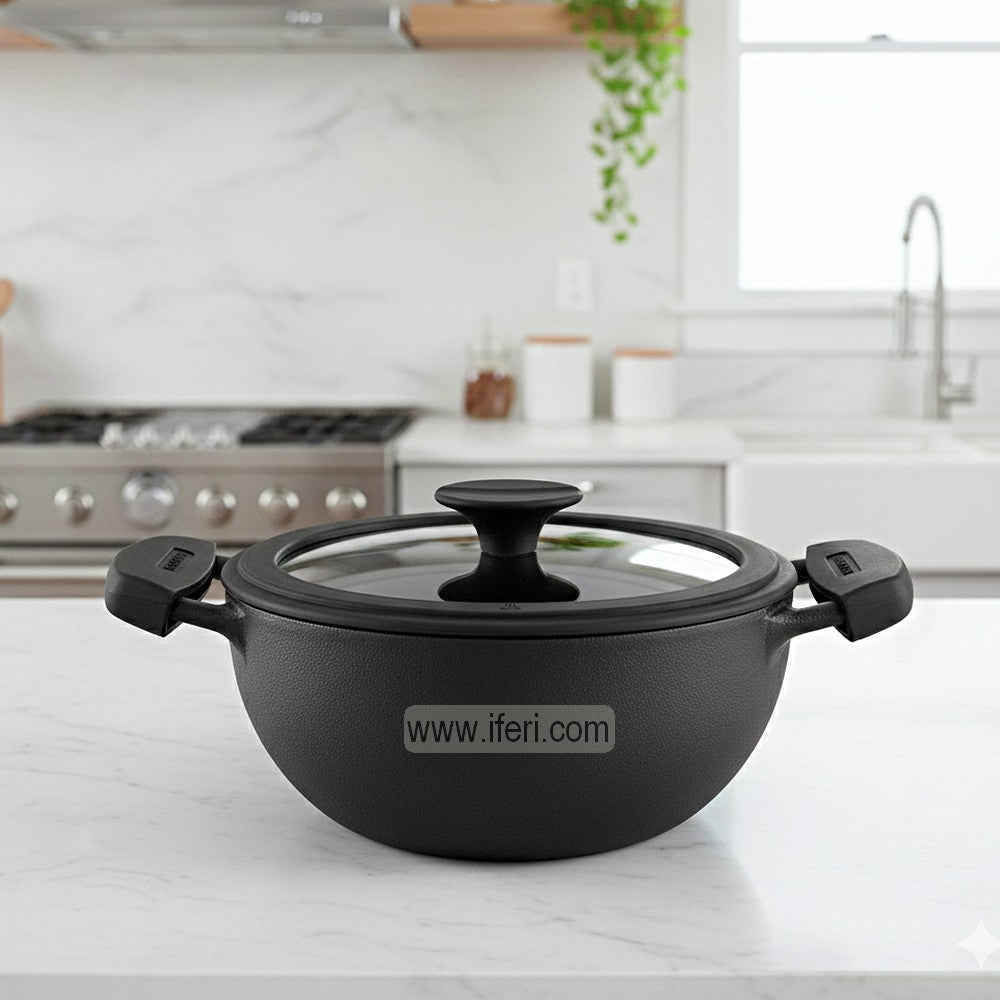 30cm  Tramontina Titanex Cast Iron Cookware, Kadai with Lid ALM6921