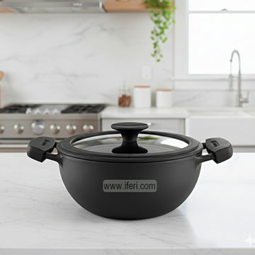 30cm  Tramontina Titanex Cast Iron Cookware, Kadai with Lid ALM6921