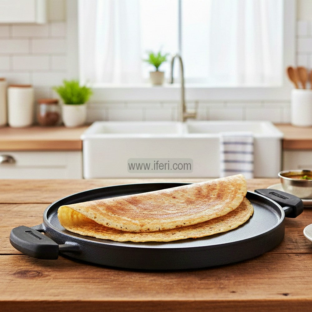 30cm Tramontina Titanex Cast Iron 2 in 1 Reversible Grill Pan, Griddle, Dosa Tawa ALM6961