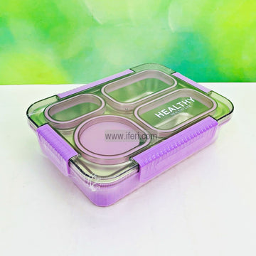 4 Part Airtight Stainless Steel Tiffin Box Food Container with Spoon MT603