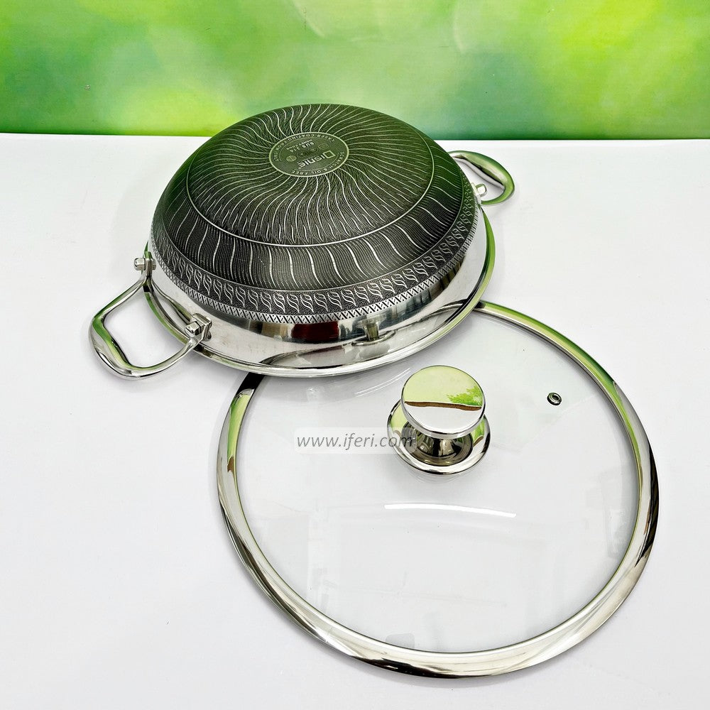 30cm Disnie High Quality Stainless Steel Honeycomb Cookware / Karai with Lid BCG3604