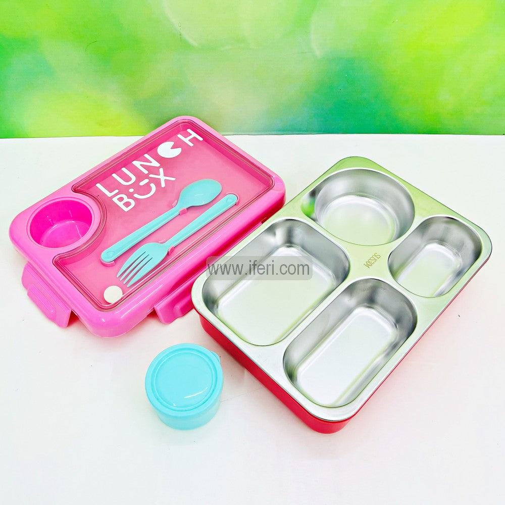 4 Part Airtight Stainless Steel Tiffin Box Food Container with Spoon MT612-1