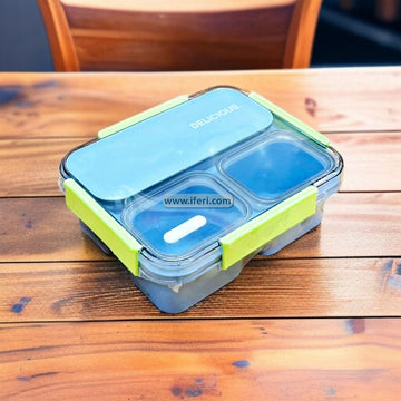 3 Part Airtight Tiffin Box Food Container with Spoon LB6485