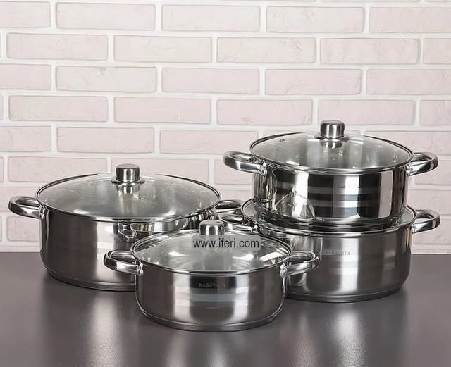 4 Pcs Stainless Steel Cookware Set with Lid KV-1009