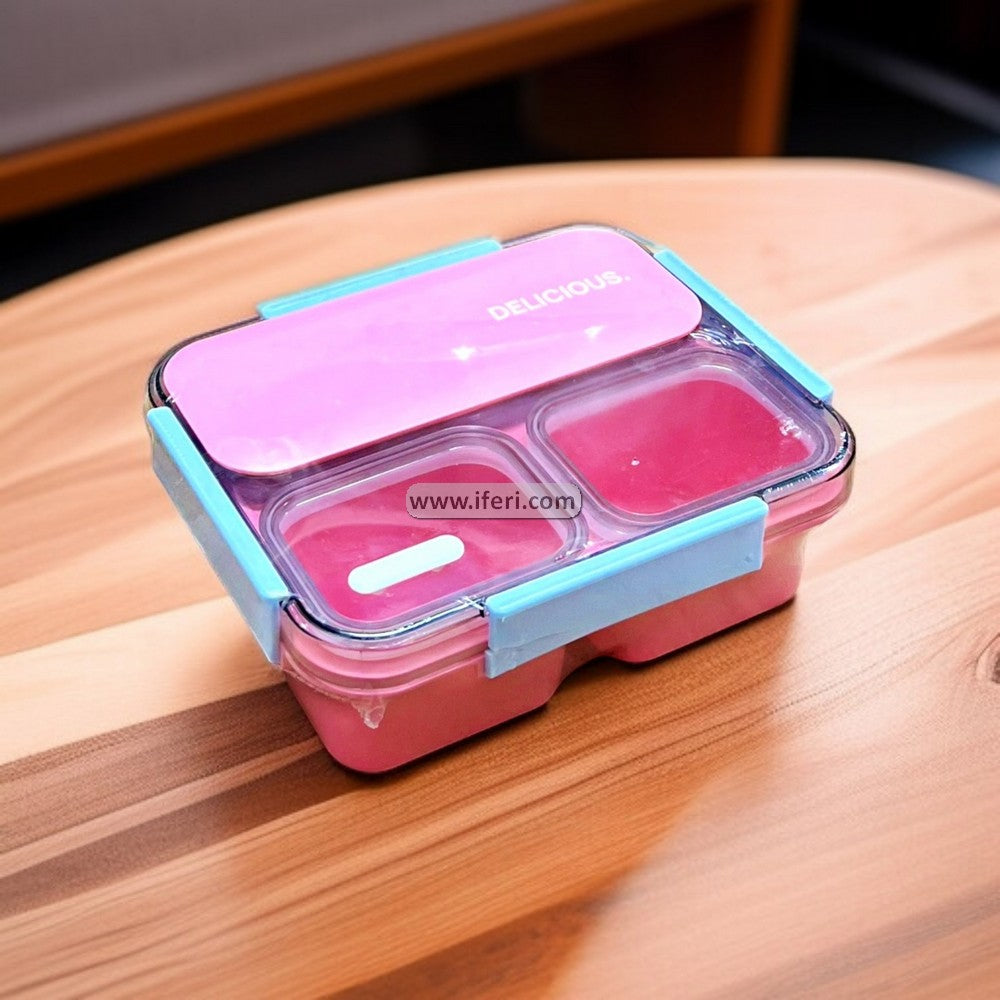 3 Part Airtight Tiffin Box Food Container with Spoon LB6477