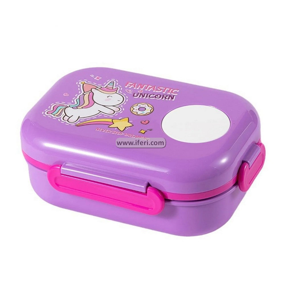 3 Part School Tiffin Box Food Container with Spoons LB6454