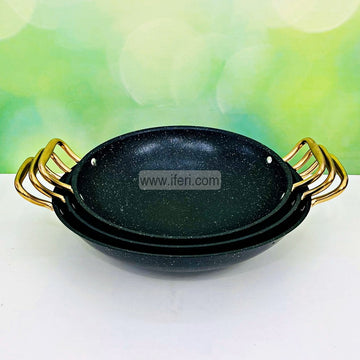 3 Pcs Stainless Steel Non-stick Kadai / Cookware Set TG10618