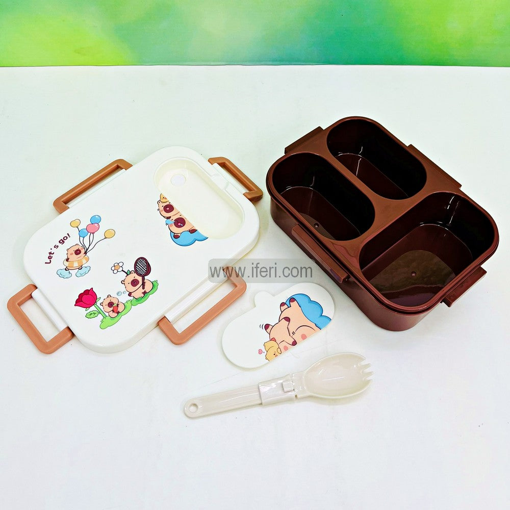 3 Part Airtight Tiffin Box Food Container with Spoon MT620-1