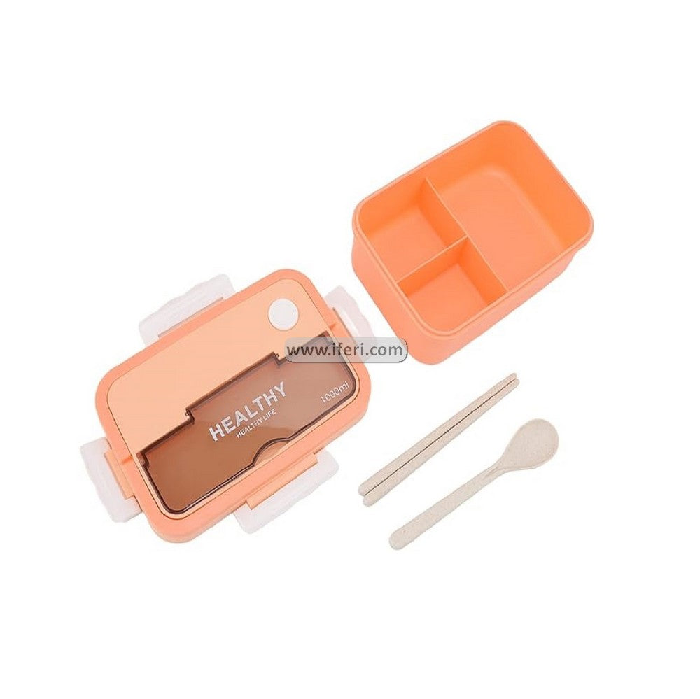 1000ml Airtight Tiffin Box Food Container with Spoon & Chopsticks LB6467