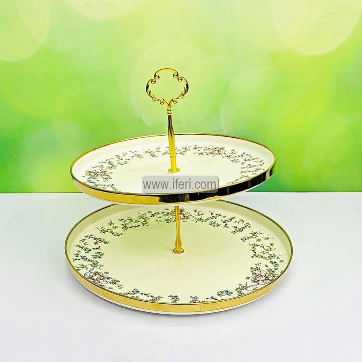 2 Tier Enamel Cake, Dessert, Appetizer Serving Platter / Stand TG10872