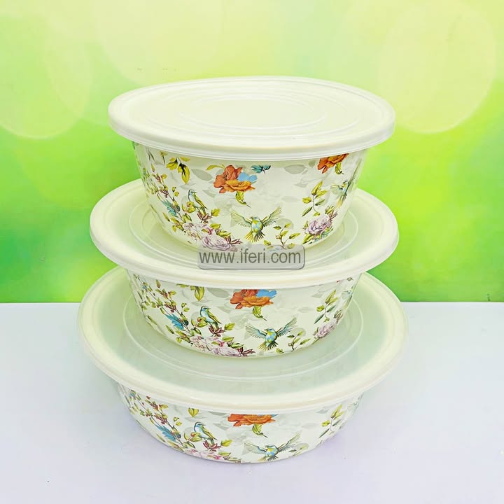 3 Pcs Ceramic Food Container / Bowl with Lid TG10873