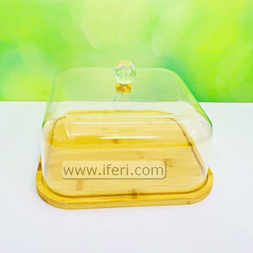 10.2 Inch Bamboo Cake Stand, Serving Platter Cake Plate, with Cover RY3573