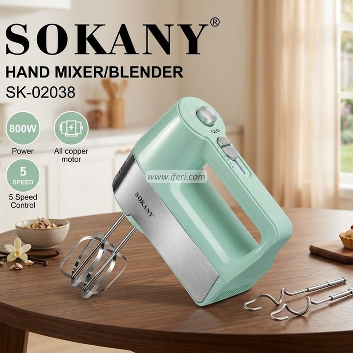Sokany 800W 5 Adjustable Speeds Hand Mixer SK-02038