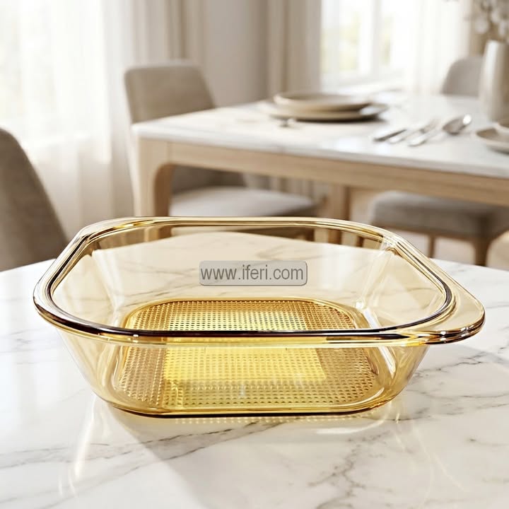 9.5 Inch Oven Proof Tempered Glass Casserole Dish EB21615