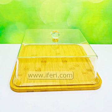 12.7 Inch Bamboo Cake Stand, Serving Platter Cake Plate, with Cover RY3576