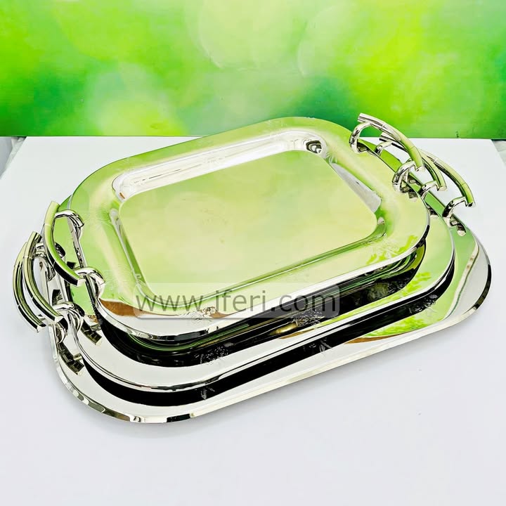 3 Pcs Exclusive Metal Serving Tray Set RY3610