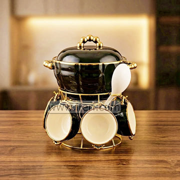 7 Pcs Exclusive Ceramic Soup Set with Spoon RY3617-1