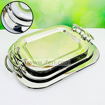 3 Pcs Exclusive Metal Serving Tray Set RY3611