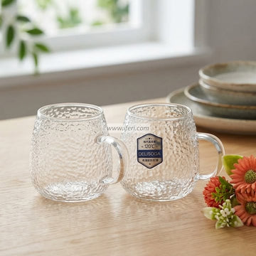 2 Pcs Borosilicate Glass Coffee Mug ALV0208