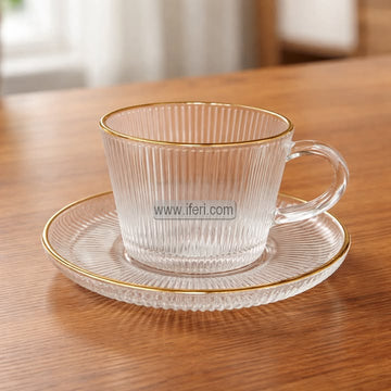 12 Pcs Glass Tea Cup & Saucer Set EB21620