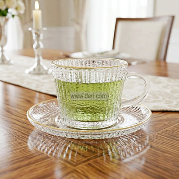 12 Pcs Glass Tea Cup & Saucer Set EB21619