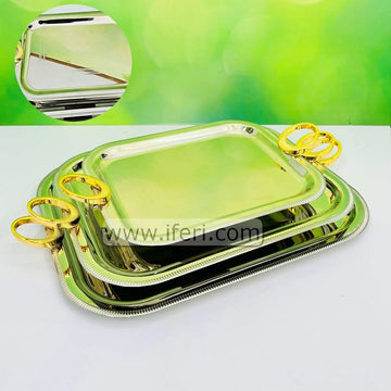 3 Pcs Exclusive Metal Serving Tray Set RY3609