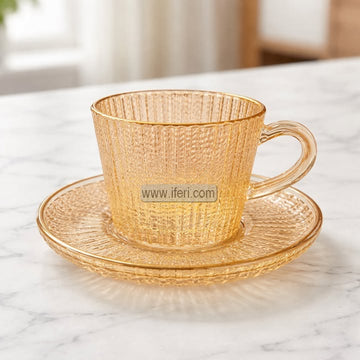 12 Pcs Glass Tea Cup & Saucer Set EB21621