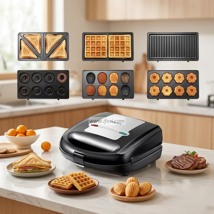 Sokany 750W 6 in 1 Sandwich Waffle Maker SK-B908