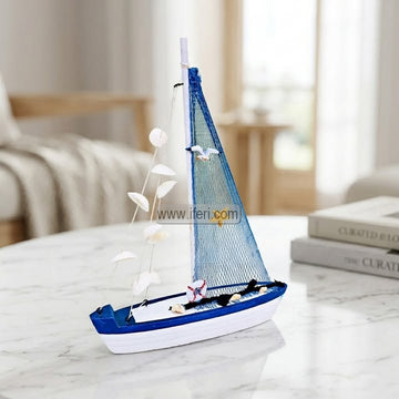10 Inch Fiber Sailing Boat Model Sculpture Showpiece FT1621