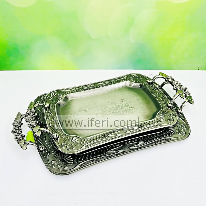 2 Pcs Exclusive Metal Serving Tray Set RY3605