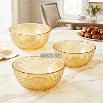 3 Pcs Golden Glass Serving Bowl Set EB21611