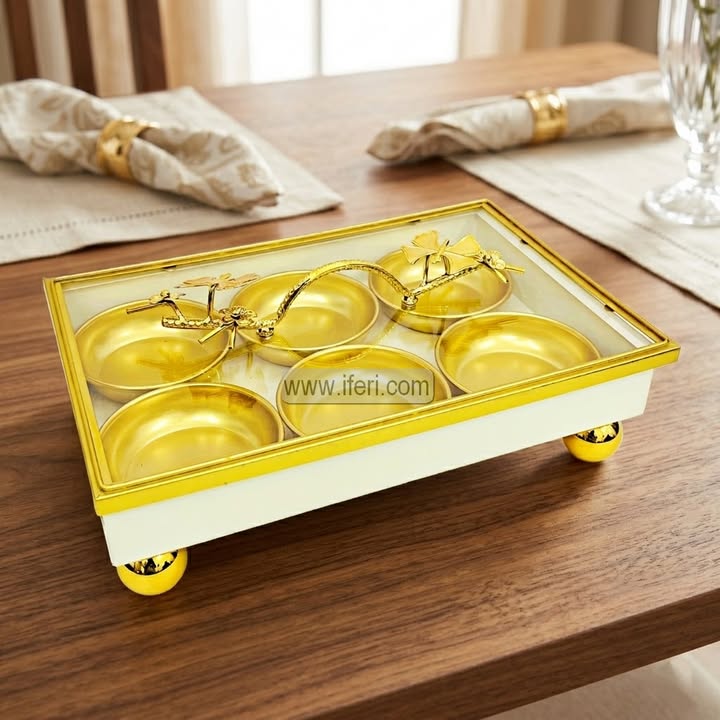 6 Part Exclusive Metal Dried Fruit, Candy, Dessert Serving Box FT1616