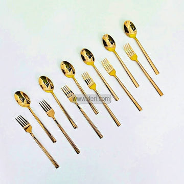 12 Pcs Stainless Steel Tea Spoon & Fork Set EB216535