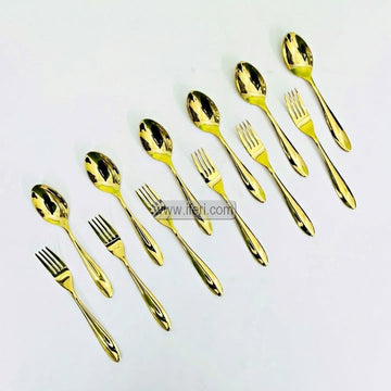 12 Pcs Stainless Steel Tea Spoon & Fork Set EB216537
