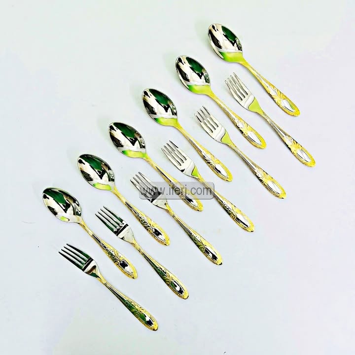 12 Pcs Stainless Steel Spoon & Fork Set EB216562