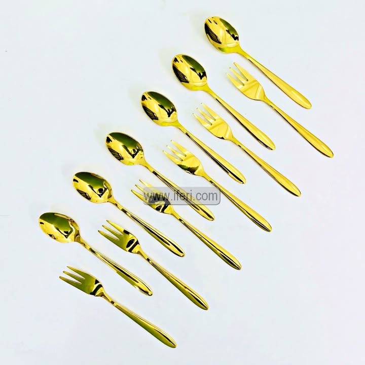 12 Pcs Stainless Steel Spoon & Fork Set EB216561
