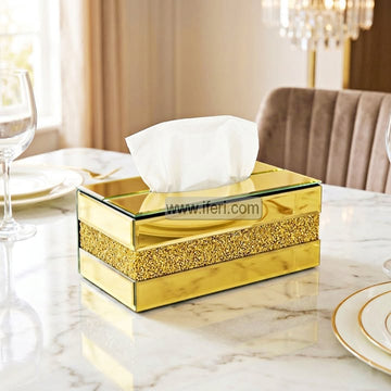 9.8 Inch Exclusive Glass Decorative Tissue Box ARF034