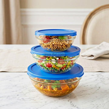 3 Pcs Oven Proof Glass Food Container Set CK3009